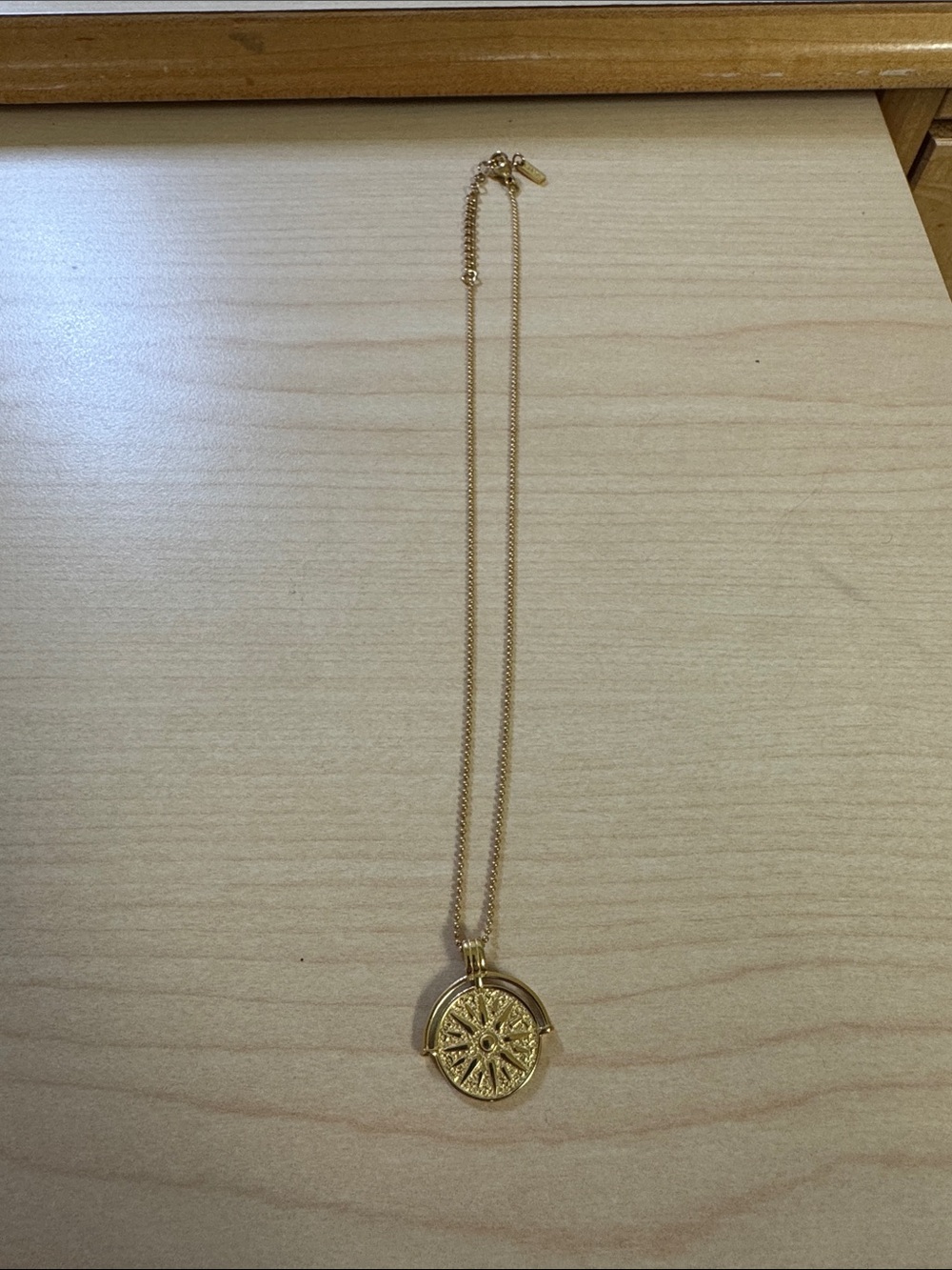 Gold Compass Pendant Necklace for Women